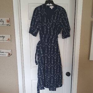 Marilyn Monroe Navy and White Midi Dress